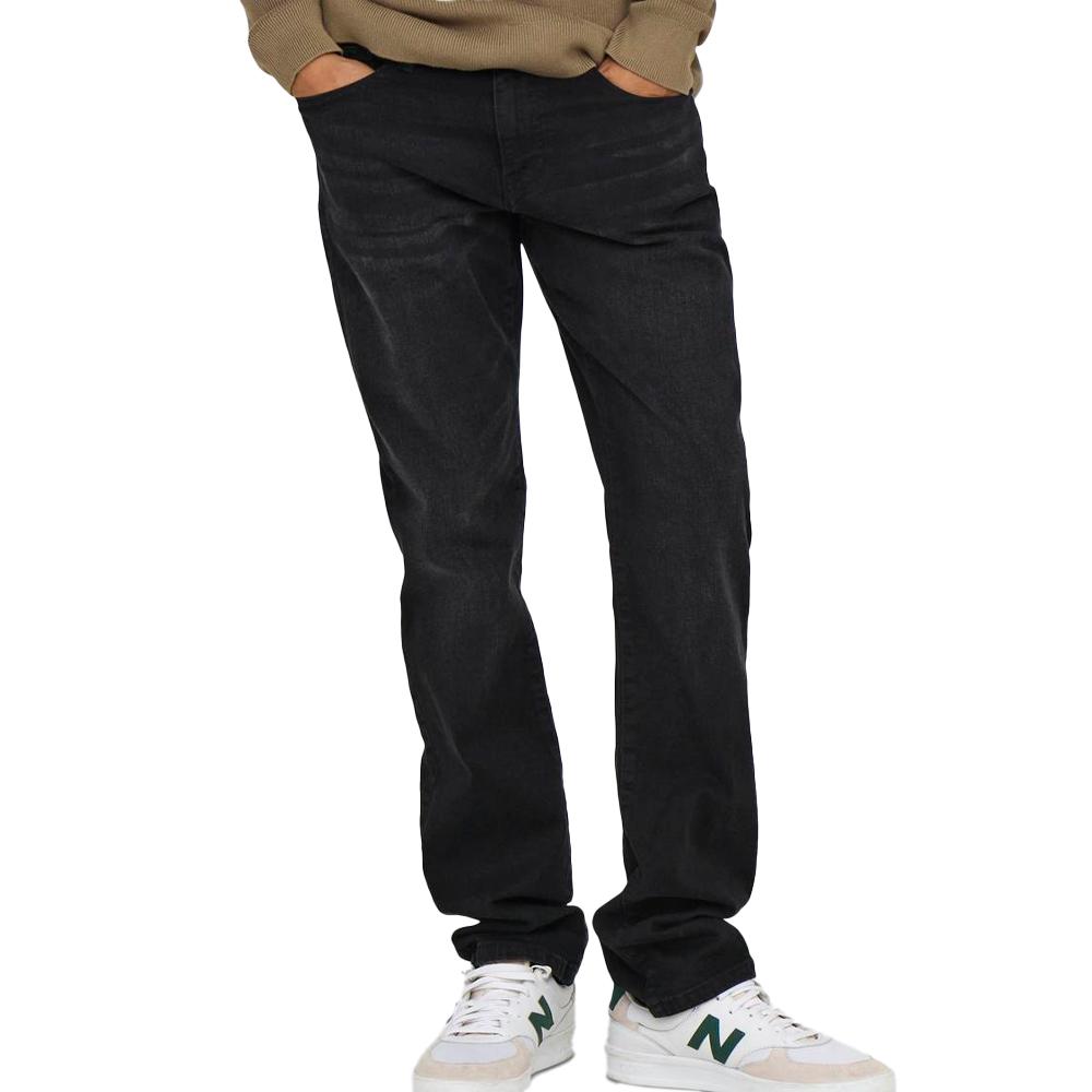 Only & Sons Sweft Regular Negro Vaqueros rectos de hombre barato