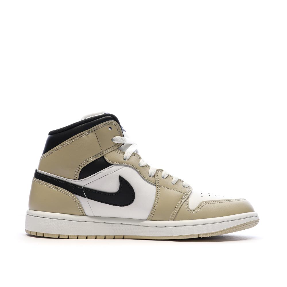 Air Jordan 1 Mid Blanche/Beige Homme Nike vue 2