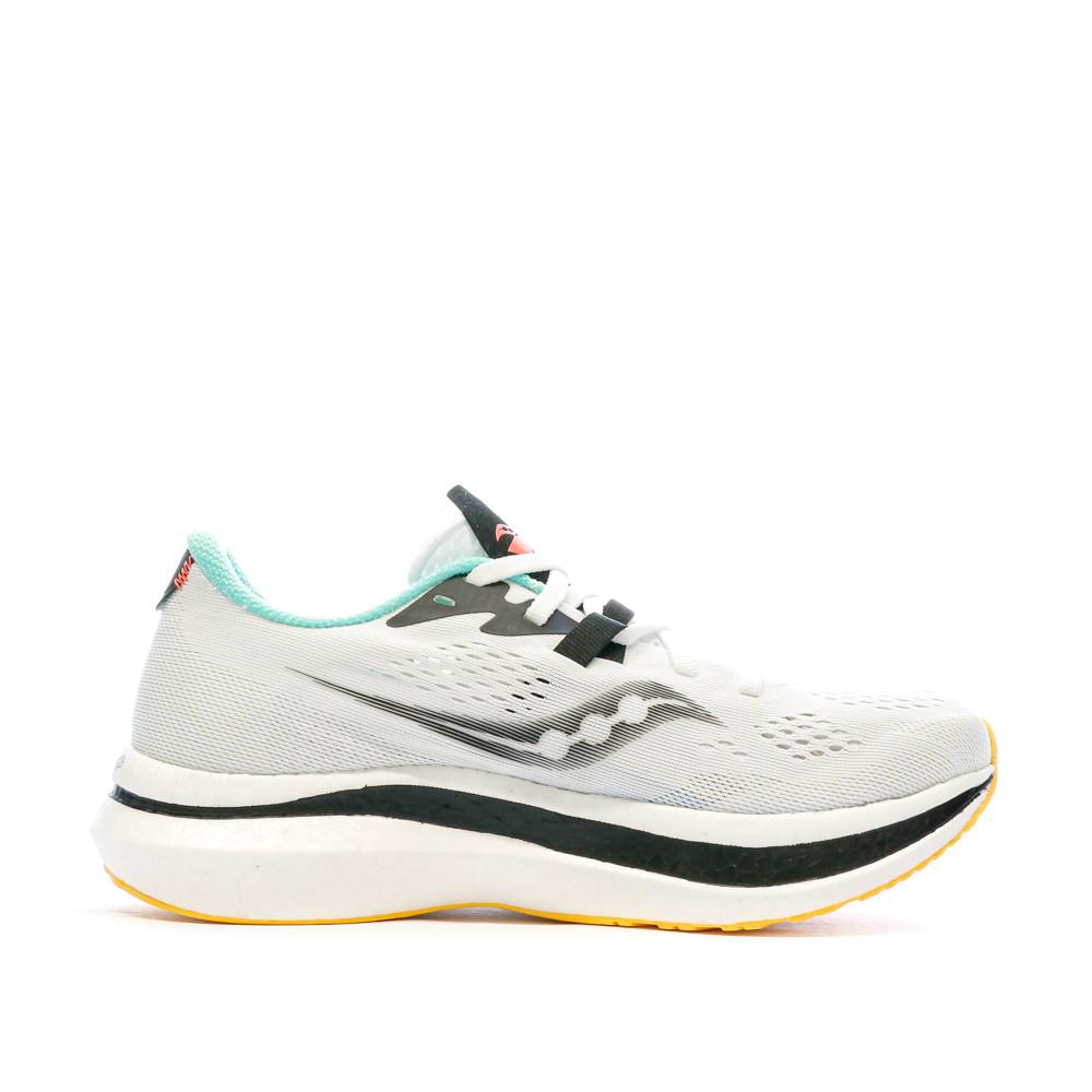 Chaussures de Running Blanc/Turquoise/Orange Femme Saucony Endorphin Pro 2 vue 2