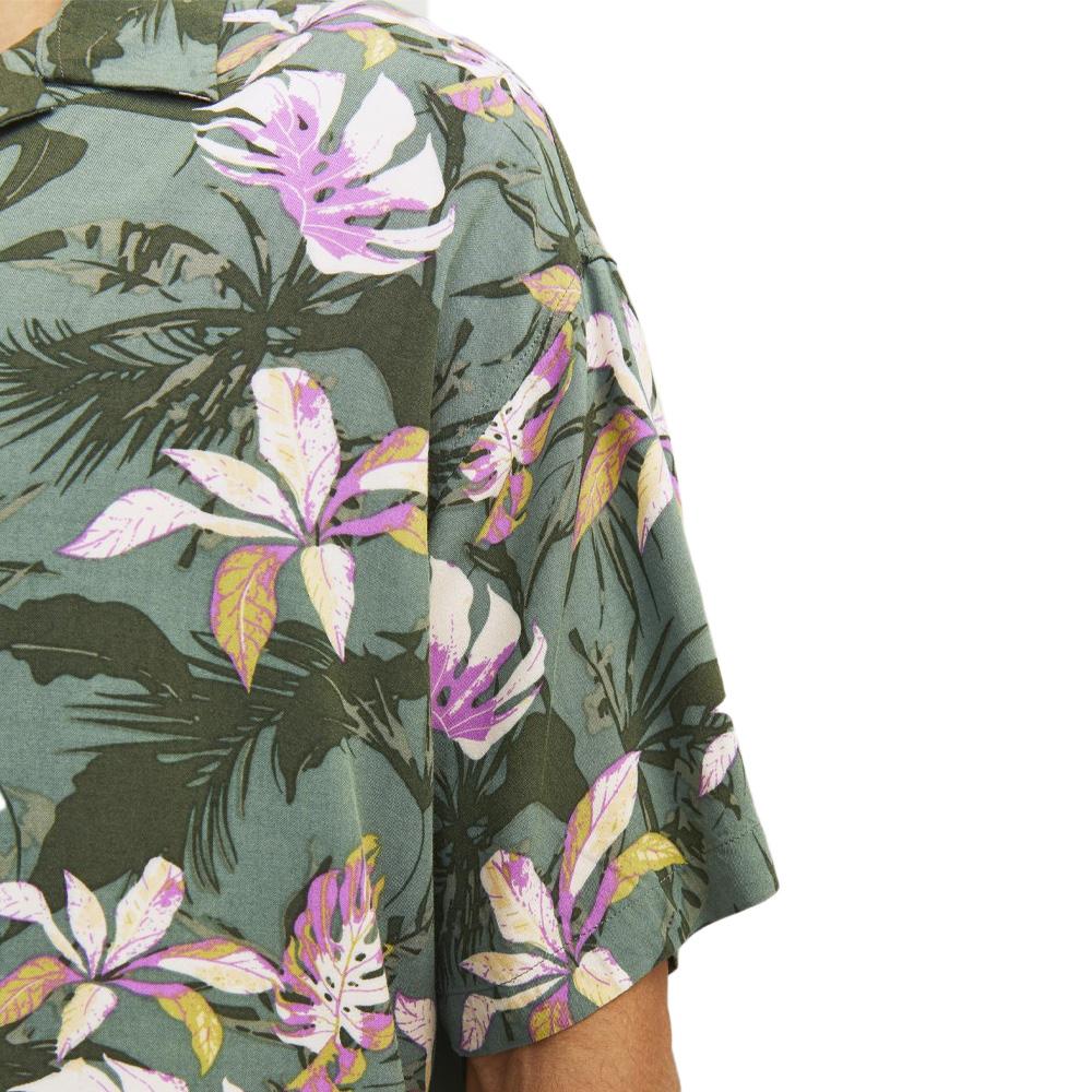 Chemise Manches Courtes Verte/Violet Homme Jack & Jones Jorluke vue 3