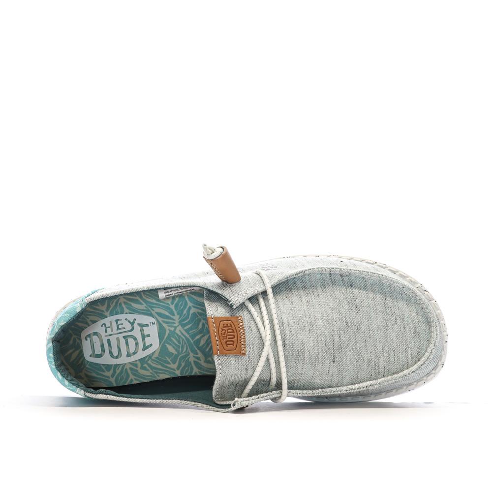 Chaussures Vert d'Eau Femme Hey Dude Wendy Heathered Slub vue 4