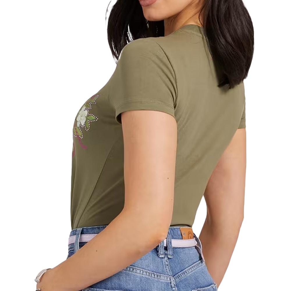 T-shirt Kaki Femme Guess Floria vue 2