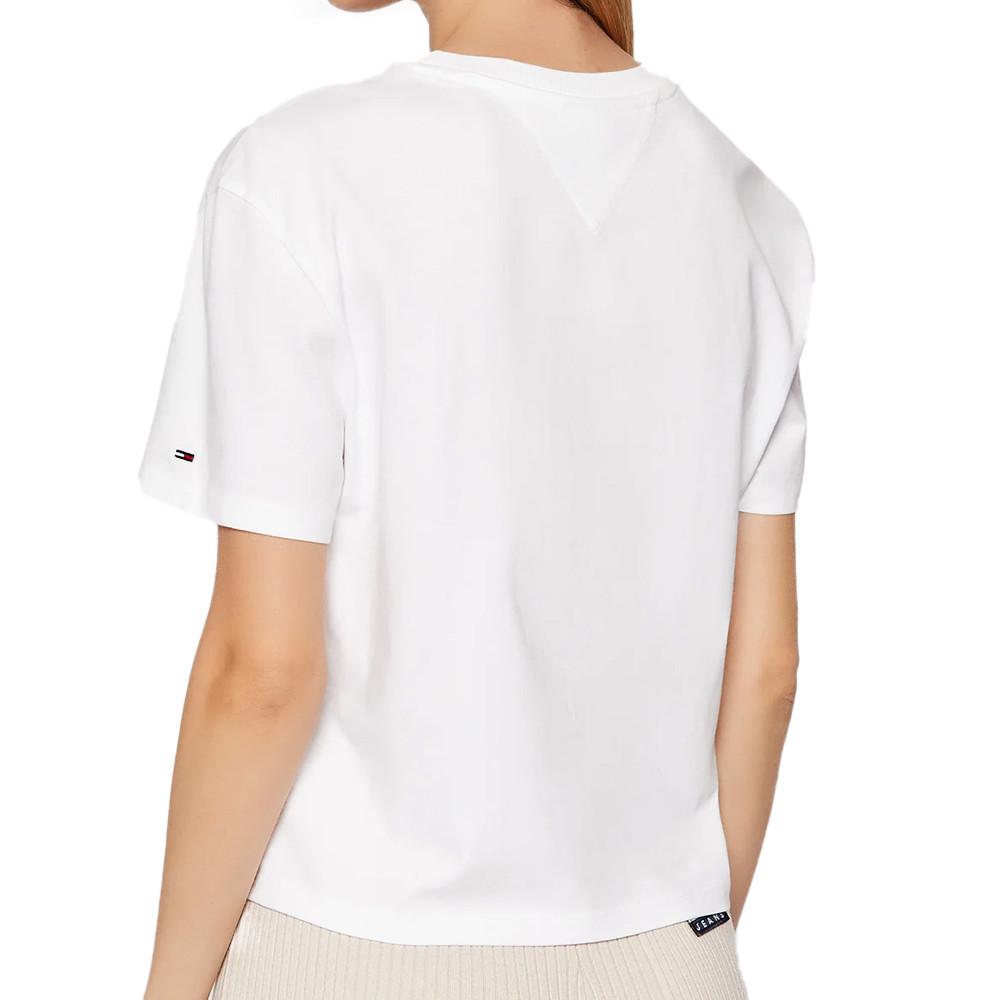 T-shirt Blanc Femme Tommy Hilfiger Small Outline vue 2
