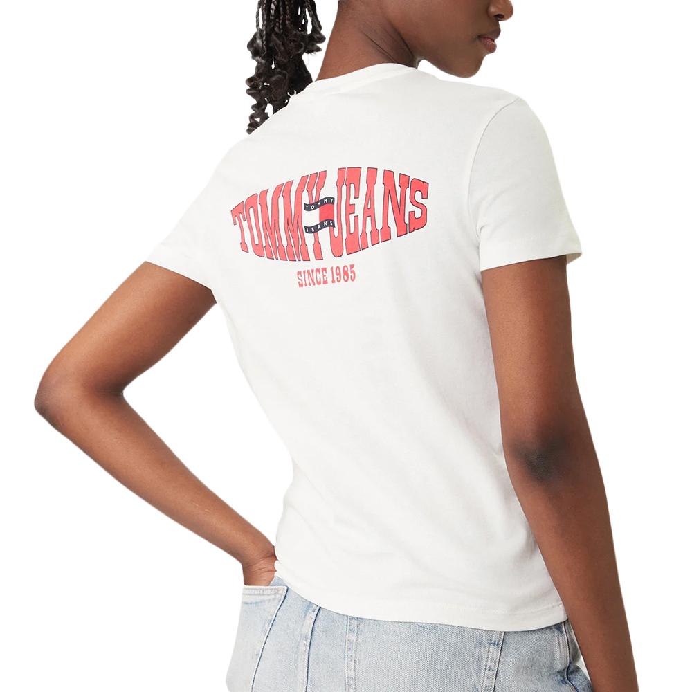T-Shirt Blanc Femme Tommy Hilfiger Tjw Reg vue 2