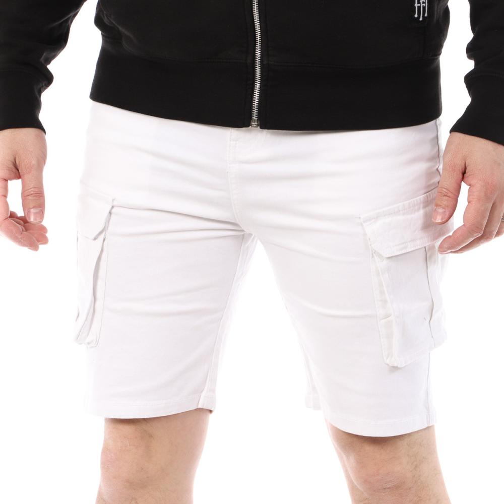 Short Cargo Blanc Homme La Maison Blaggio VEGALIA pas cher