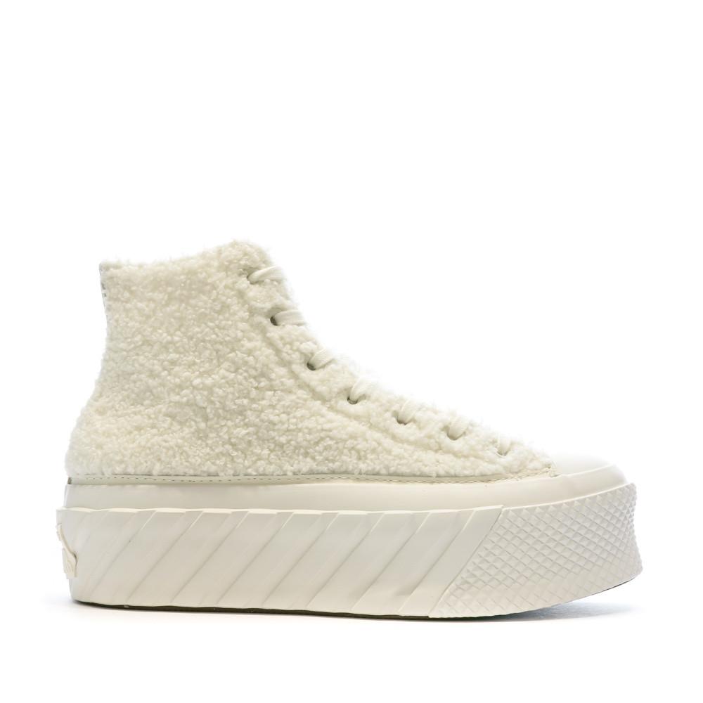 Baskets Blanches Femme Converse Lift 2x Hi Egret vue 2