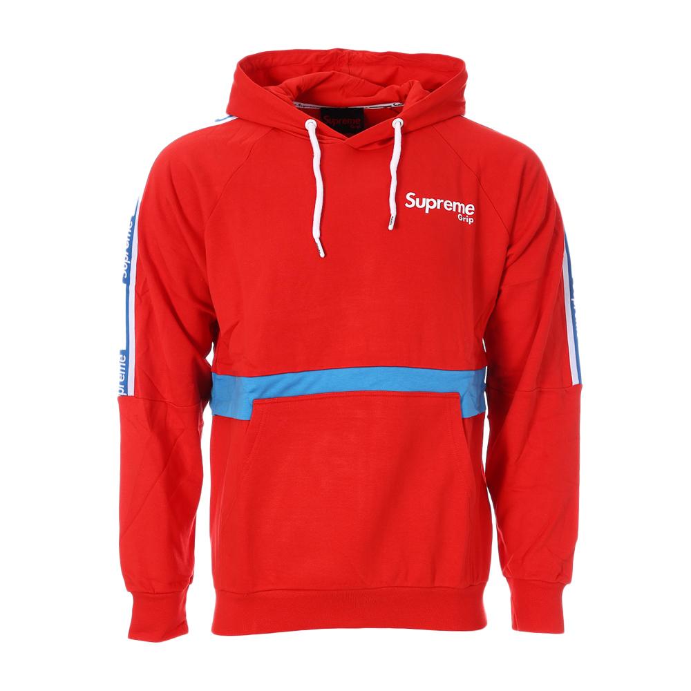 Sweat à Capuche Rouge/Bleu Homme Supreme GripHalo pas cher
