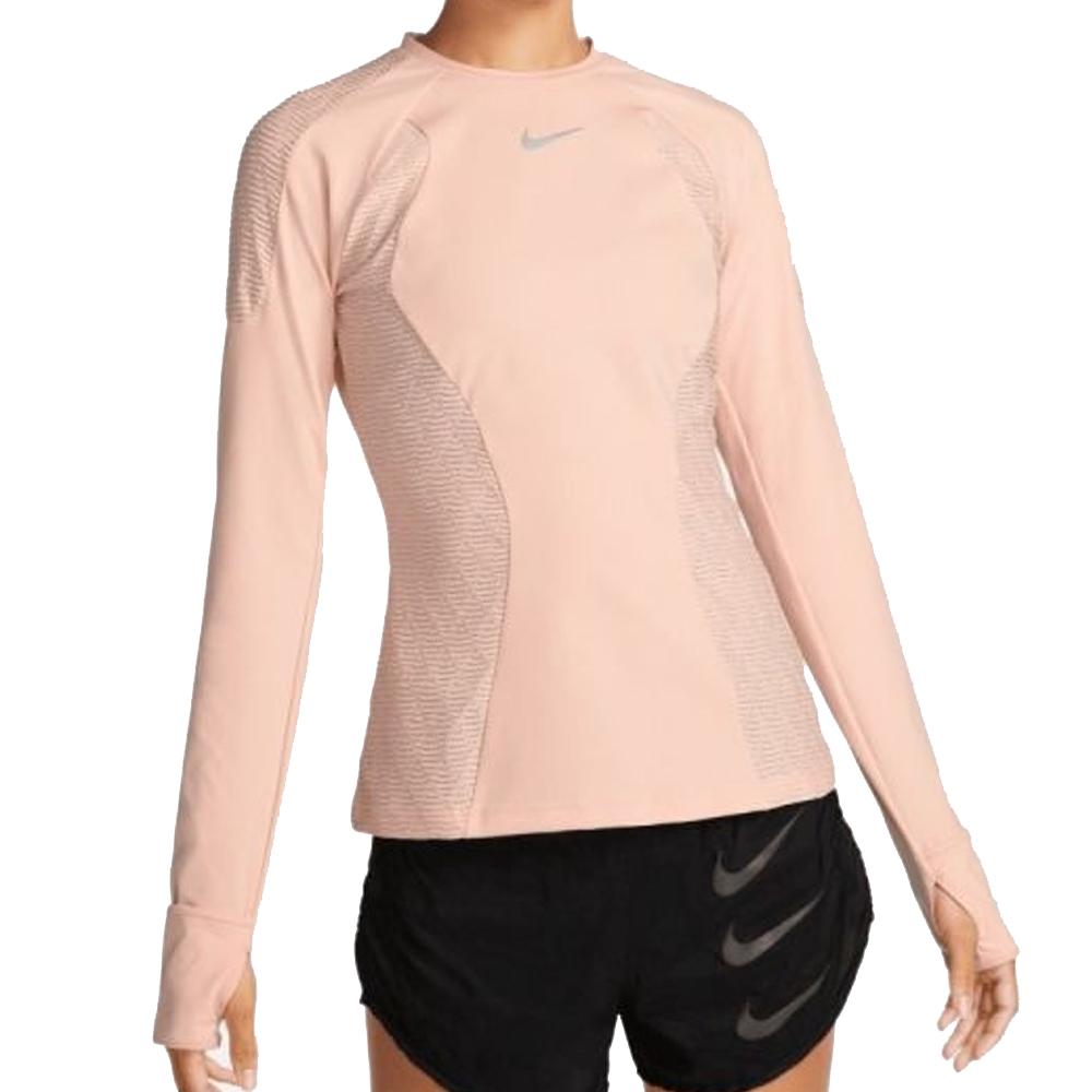 T-shirt Manches Longues Rose Femme Nike Dfadv pas cher