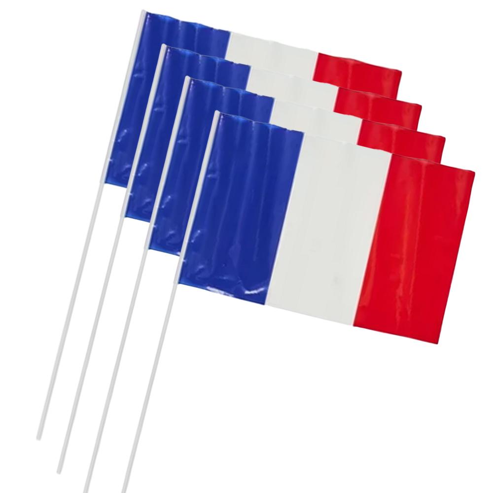 Lot de 4 fanions France 20x30 cm Mister Gadget – Décoration festive pas cher