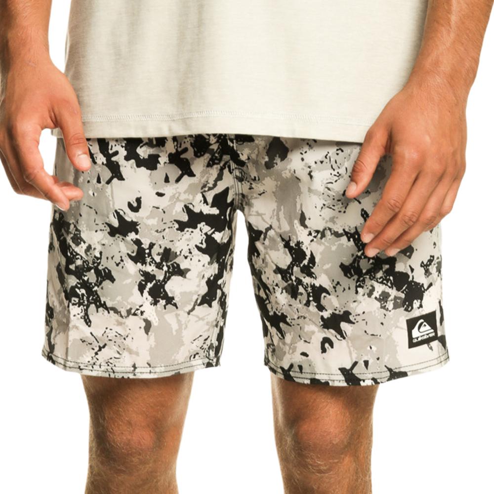 Short de Bain Gris/Noir Homme Quiksilver Omni Training pas cher