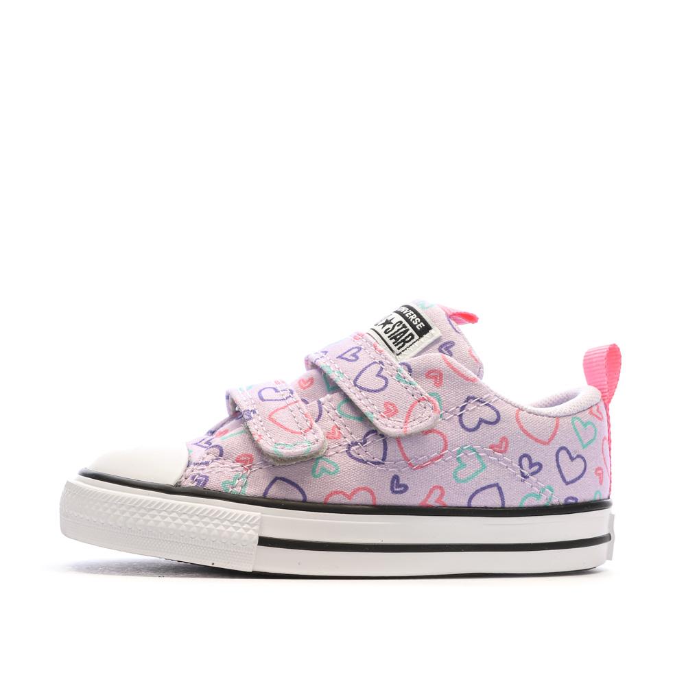 Baskets Rose Fille Converse All Star Hearts pas cher