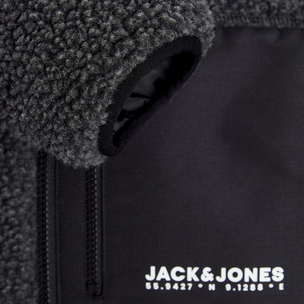 Veste Sherpa Grise Homme Jack & Jones Esterbro Teddy vue 2