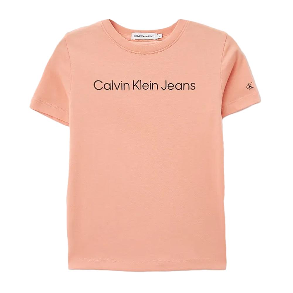 T-shirt Orange Fille Calvin Klein Jeans IU0IU00599B pas cher