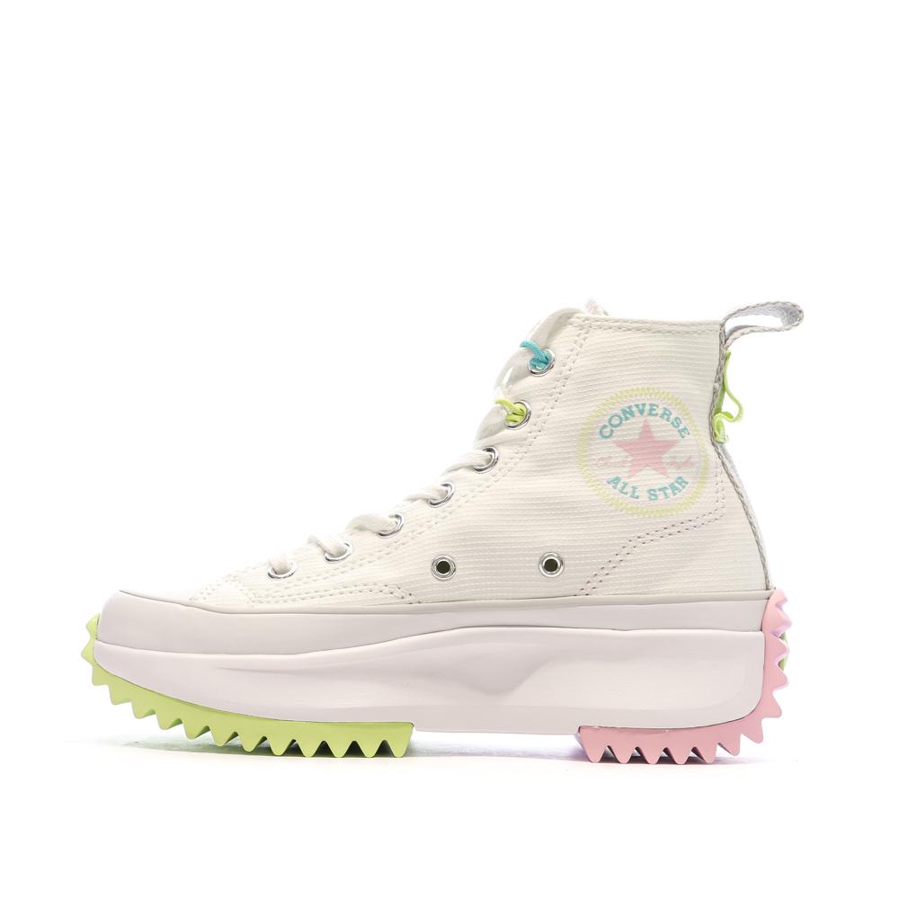 Baskets Blanches/Roses/Bleu Femme Converse Run Star Hike pas cher