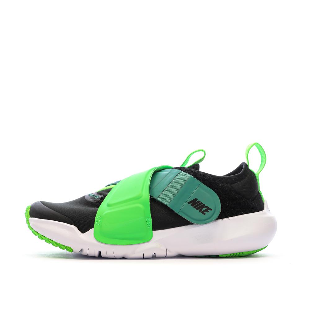 Baskets Noires/Vertes Garçon Nike Flex Advance pas cher