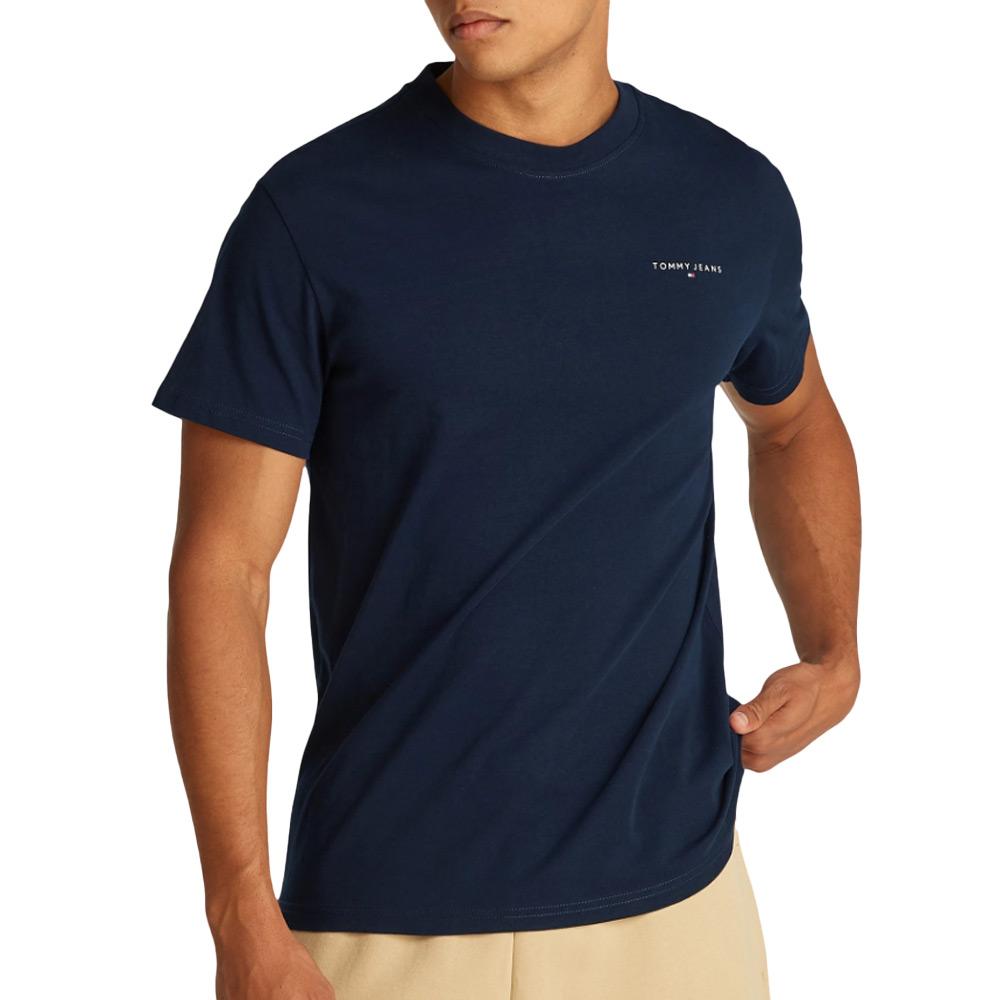 T-shirt Marine Homme Tommy Hilfiger Linear 88 pas cher