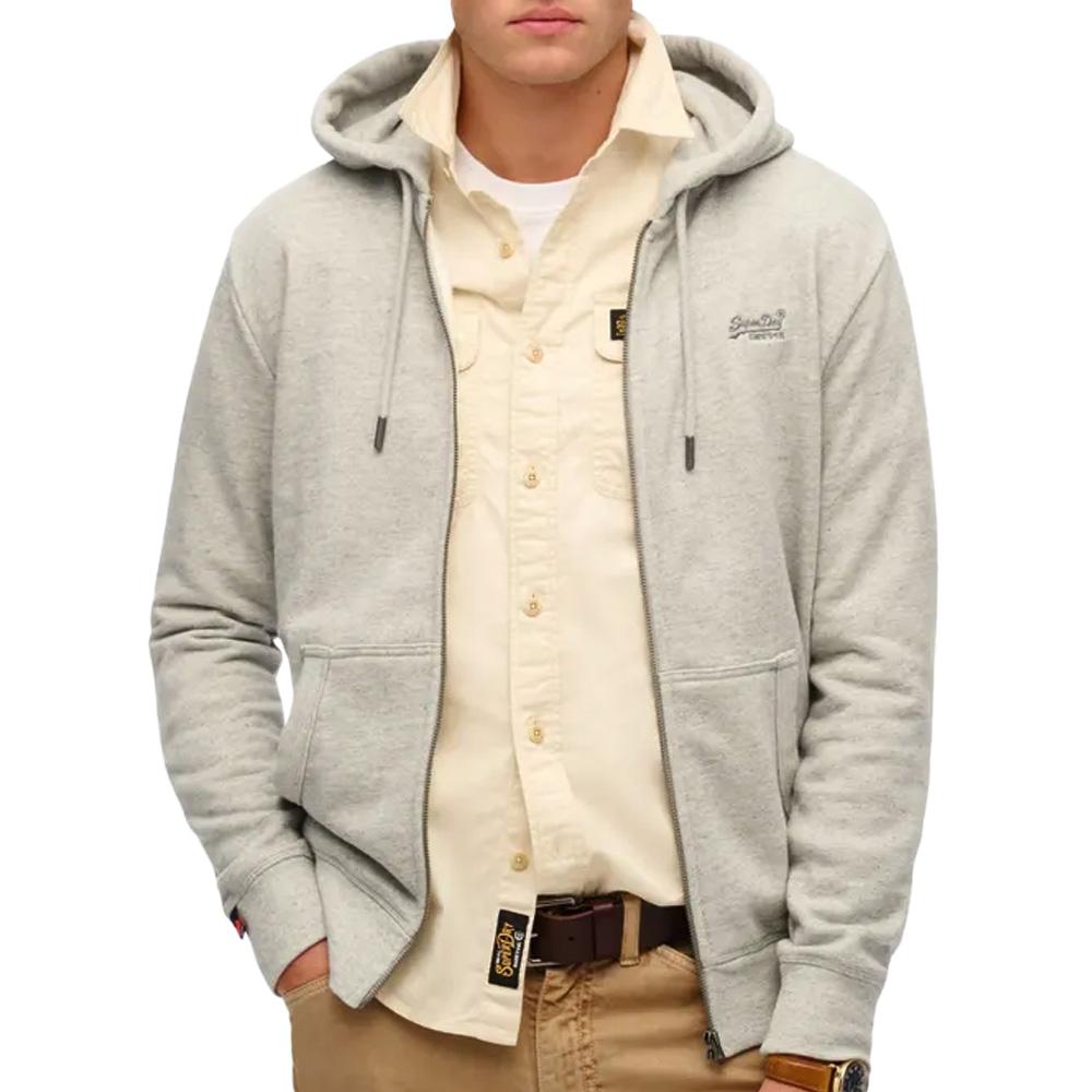 Sweat Zippé Gris Homme Superdry Essential pas cher