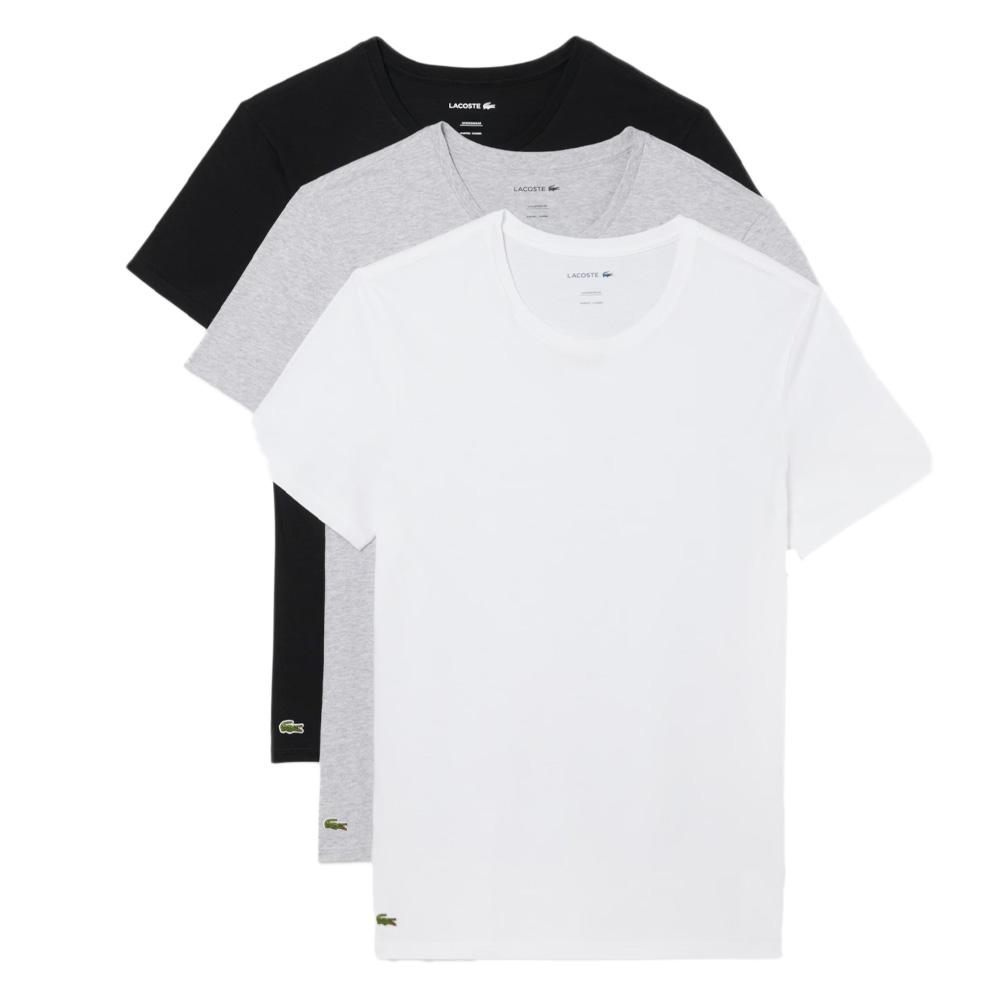 X3 T-Shirts Blanc/Gris/Noir Homme Lacoste TH9007 pas cher