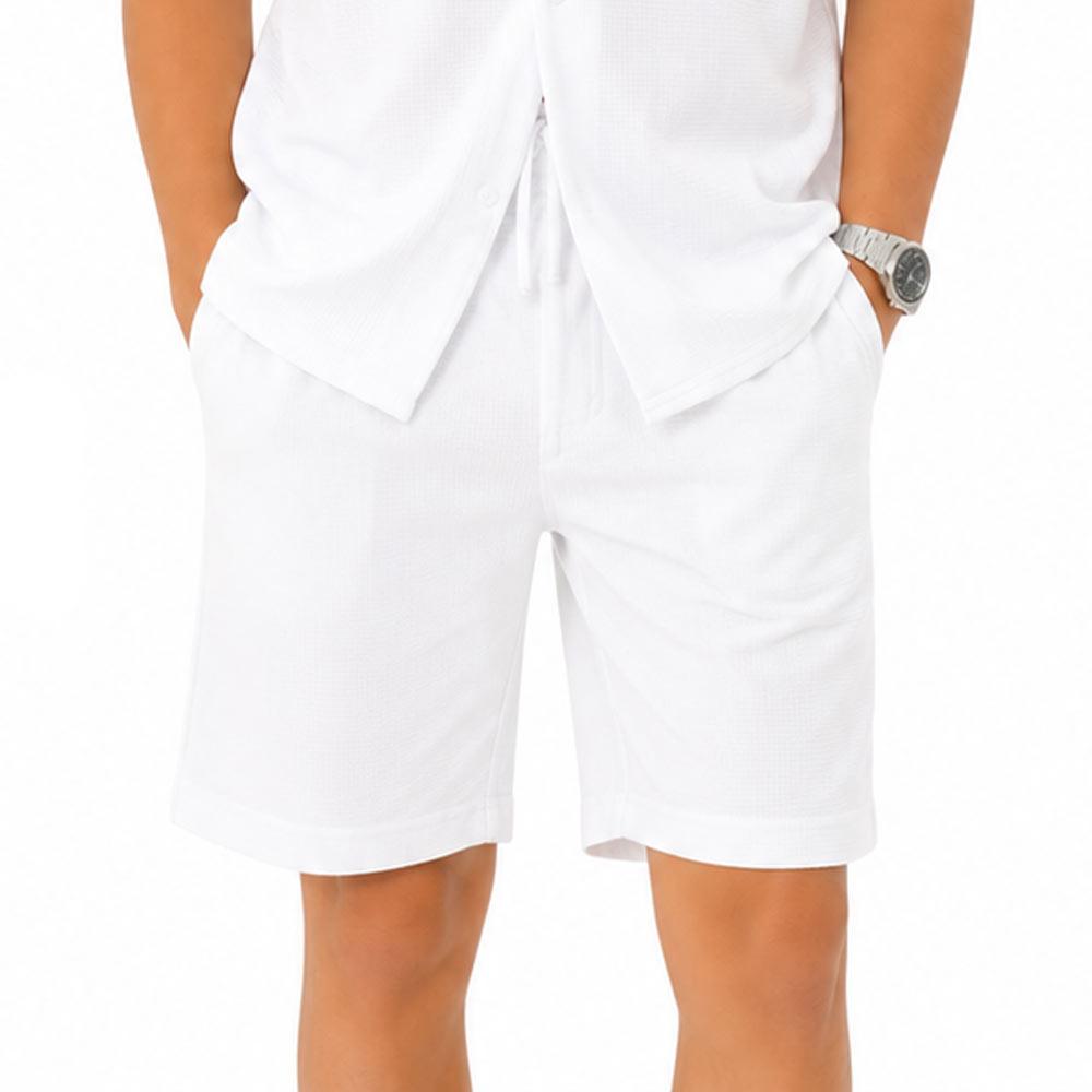 Short Blanc Garçon Paname Brothers Poly Texture pas cher