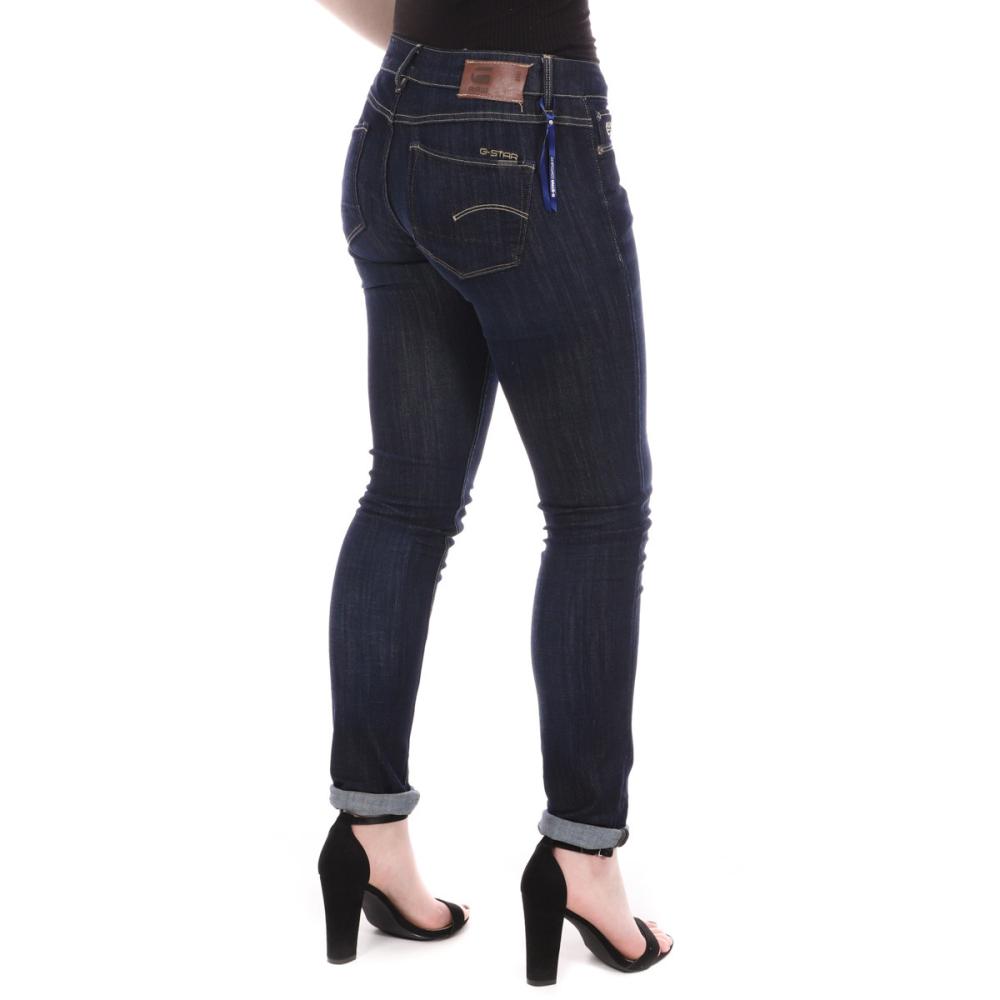 Jean Slim Bleu Brut Femme G-Star 3301 Contour vue 2