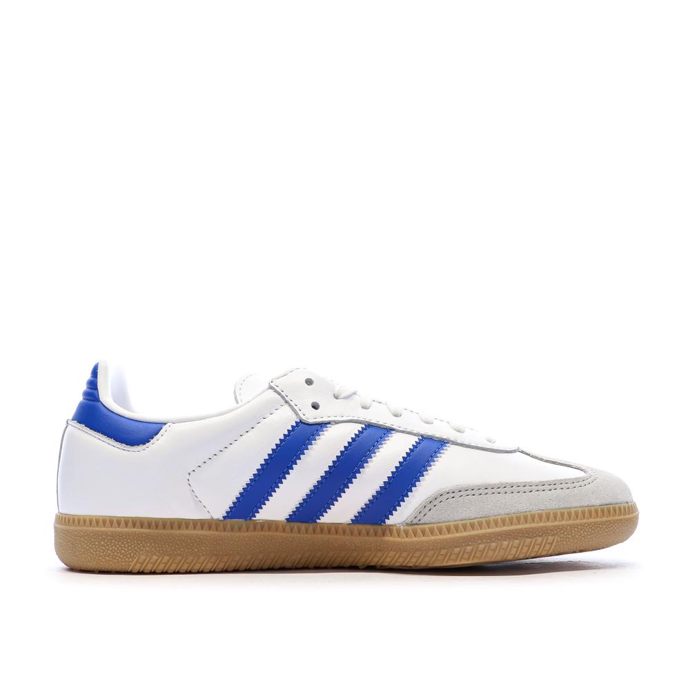 Baskets Blanches/Bleu Garçon/Fille Adidas Samba vue 2