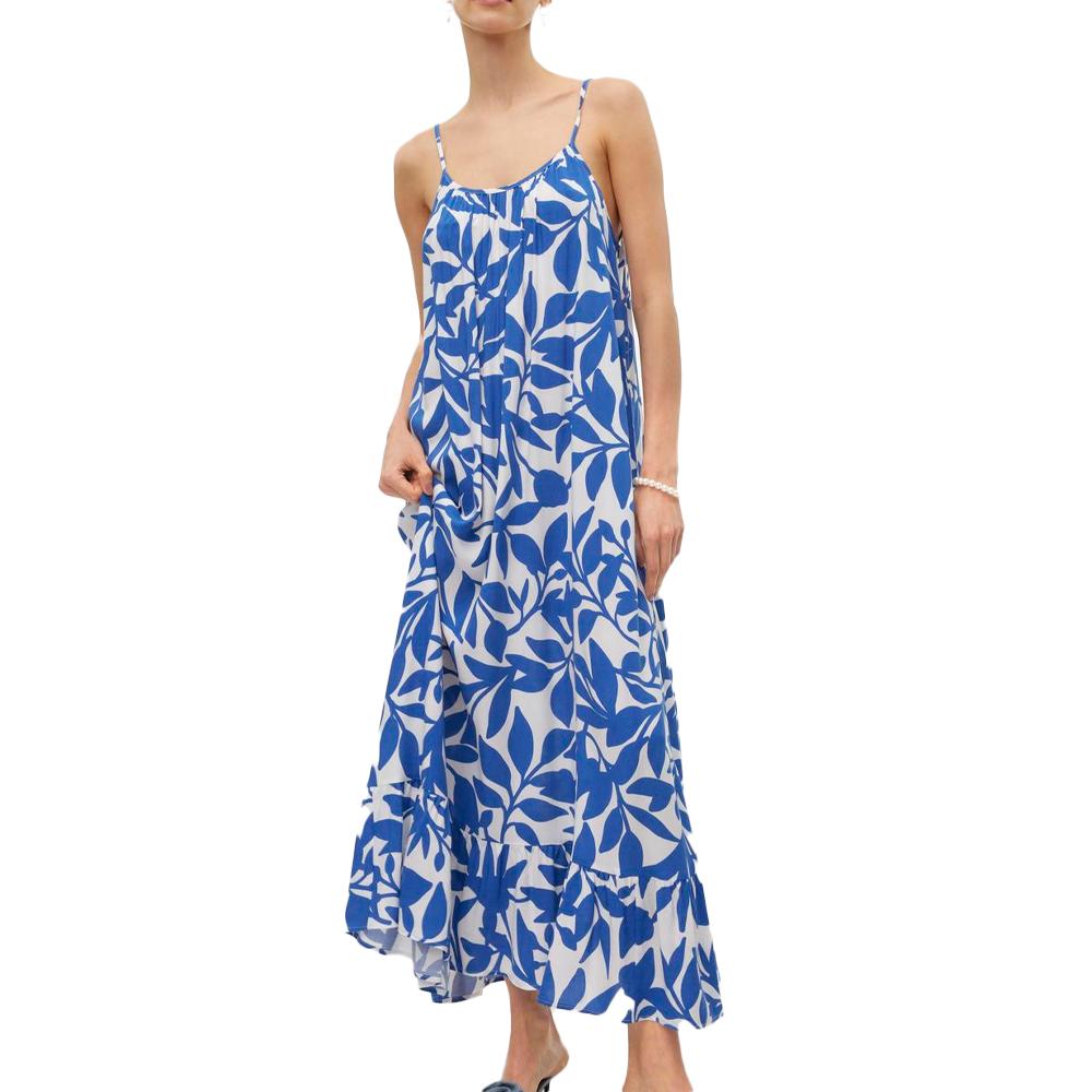 Robe Blanc/Bleu à Motifs Femme Vero Moda Easy Joy pas cher