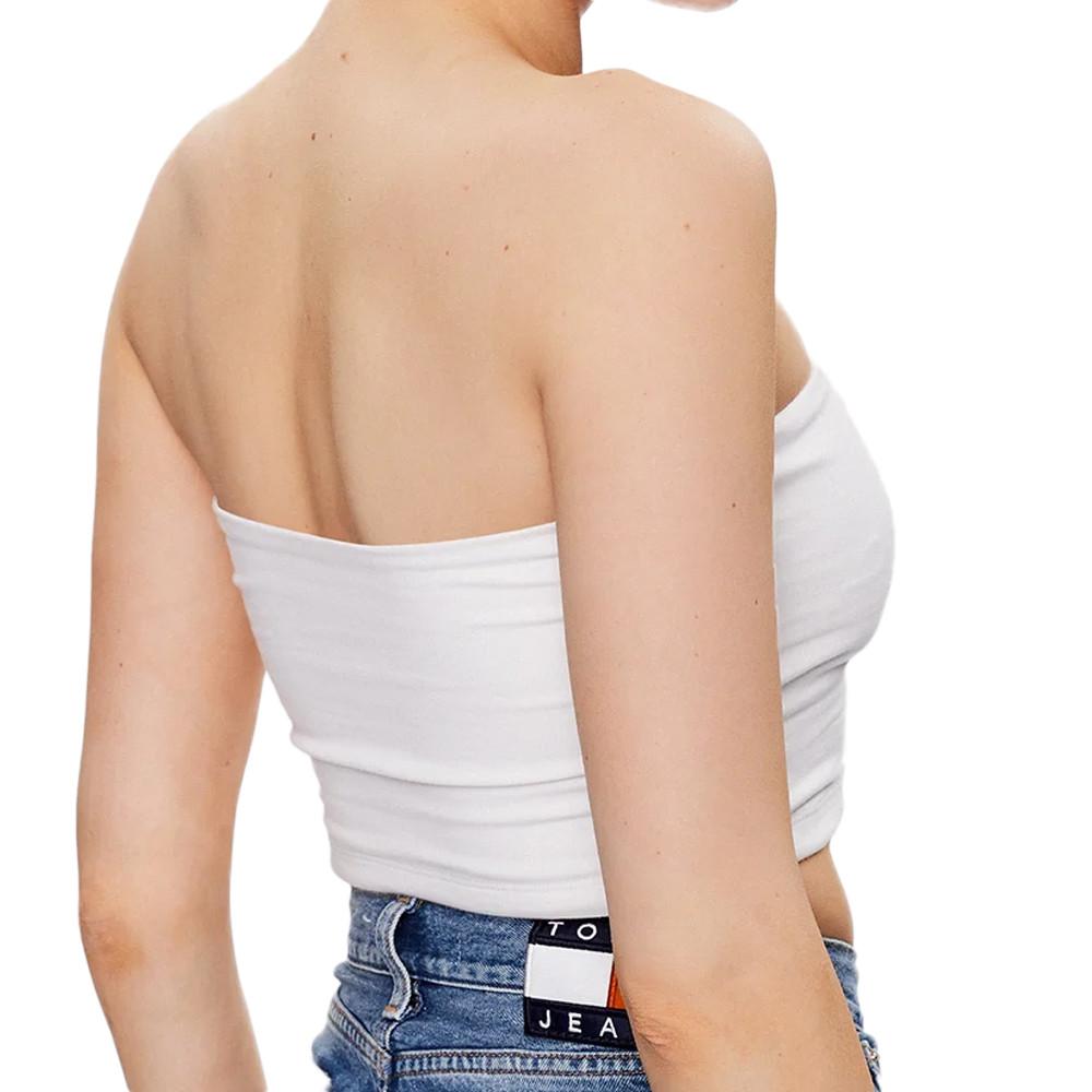 Top Bandeau Blanc Femme Tommy Hilfiger Tjw Essential Tube T vue 2