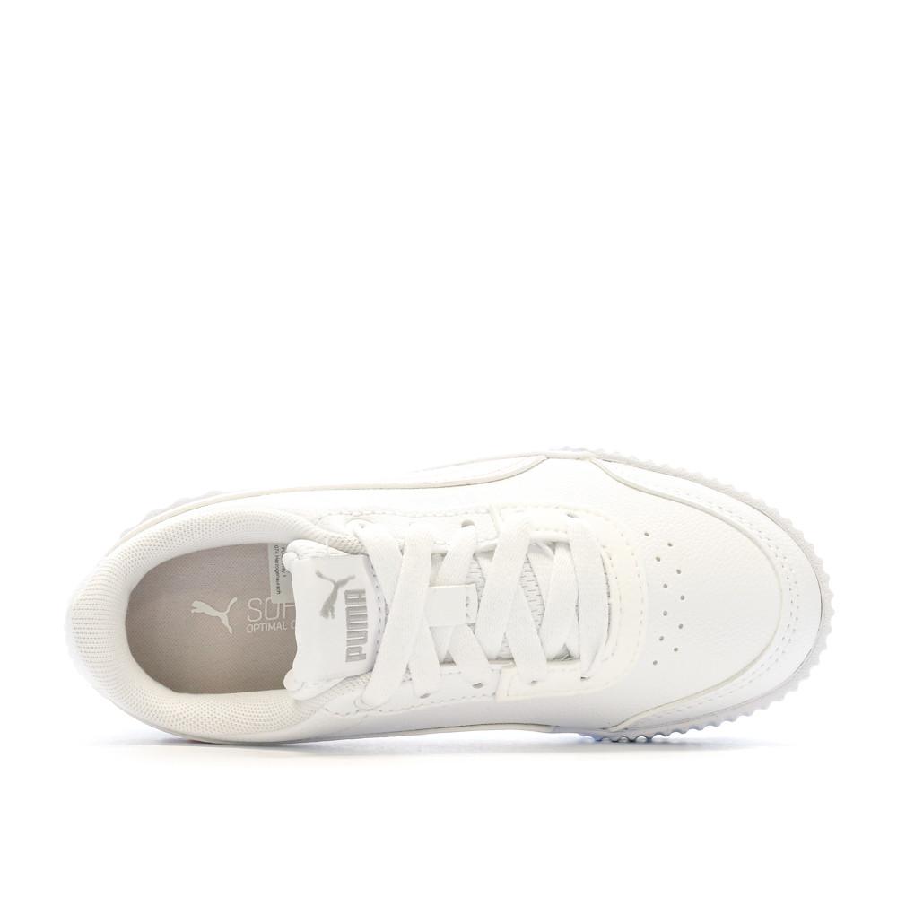 Baskets Blanches/Rose Fille Puma Carina vue 4