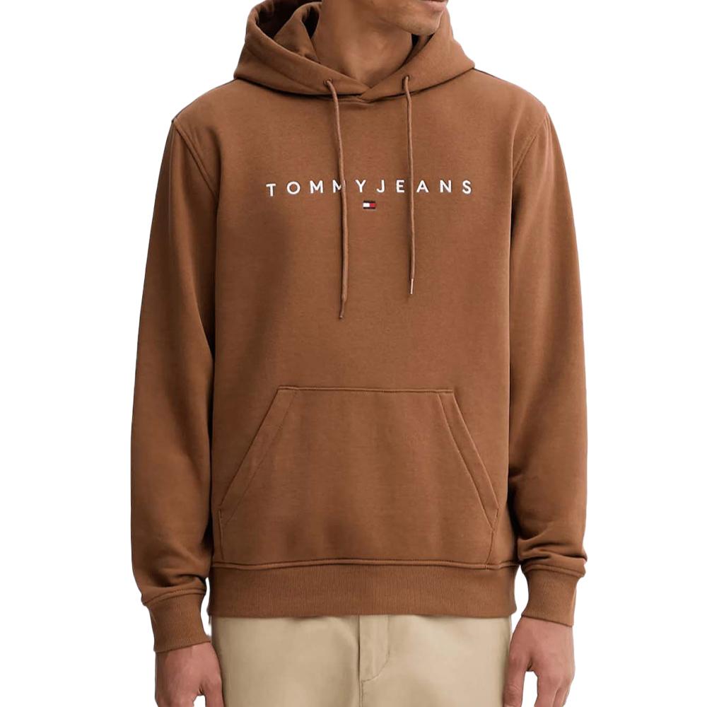 Sweats à Capuche Marron Homme Tommy Hilfiger Linear pas cher