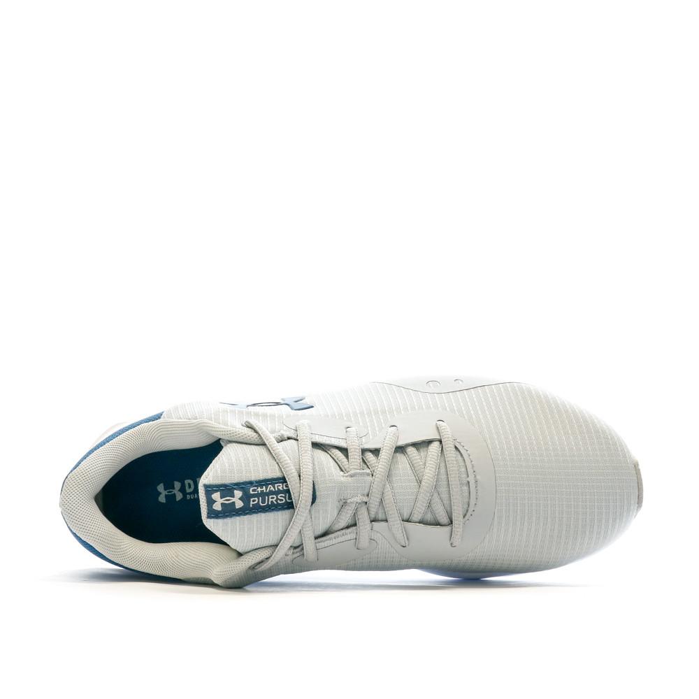 Chaussures de Running Blanc/Bleu Homme Under Armour Charged Pursuit 3 Tech vue 4