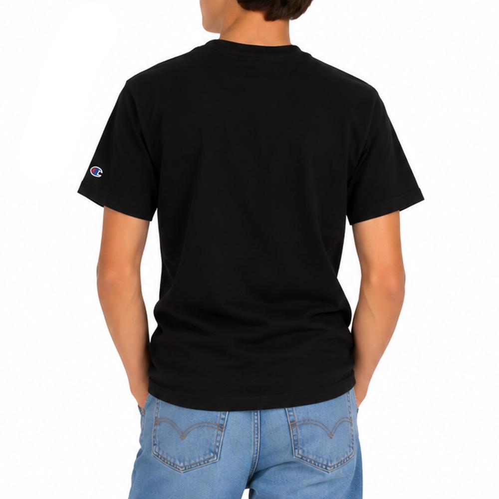 T-Shirt Noir Garçon Champion Embroidery vue 2