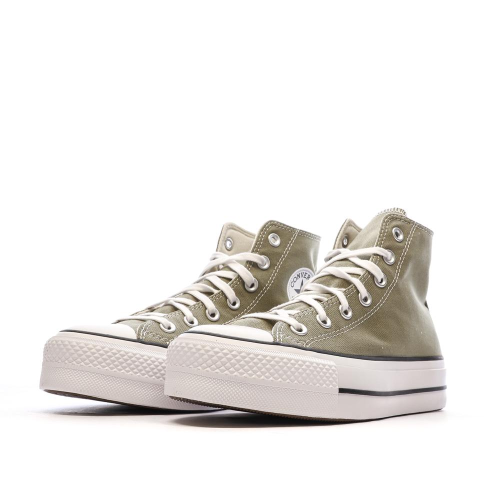 Baskets Kaki Femme Converse Chuck Taylor All Star Lift A07571C vue 6