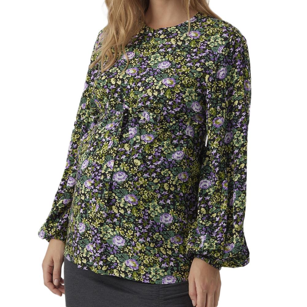 Blouse Noir/Jaune Femme Mamalicious Lia pas cher