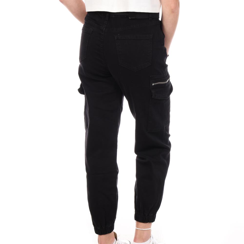 Pantalon Cargo Ceinture Noir Femme Monday Premium LW-357 vue 2
