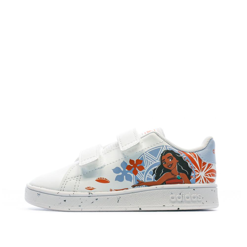 Baskets Blanches Fille Adidas Advantage Disney Moana pas cher
