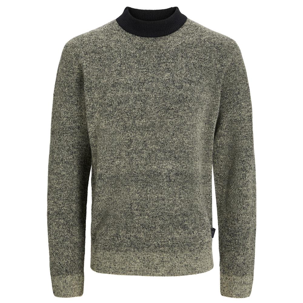 Pull Kaki Chiné Homme Jack & Jones Space pas cher