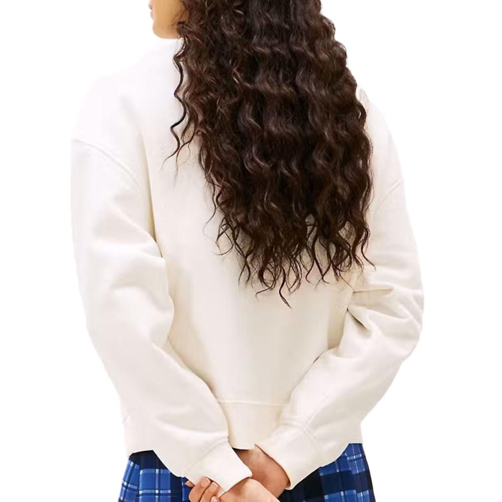 Sweat Blanc Femme Tommy Hilfiger Badge Crew vue 2