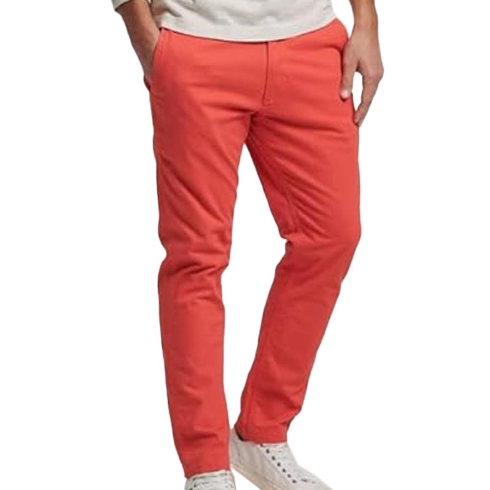 Pantalon Chino Rouge Homme Superdry Officers pas cher