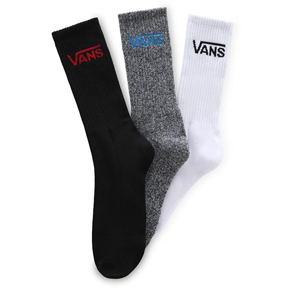 X3 Lot de Chaussettes Noires/Grises/Blanches Mixte Vans Mn Vans Crew pas cher