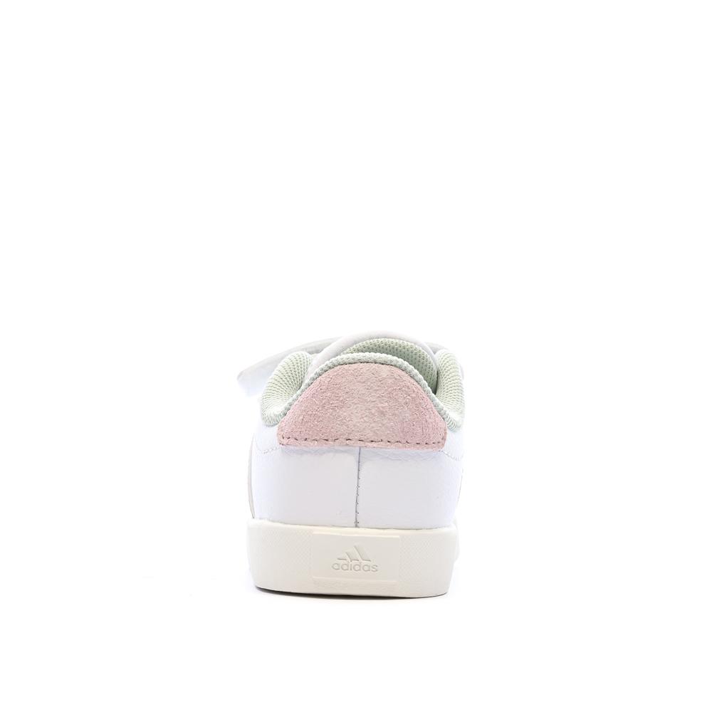 Baskets Blanches/Roses/Grises Fille Adidas Court 3.0 vue 3