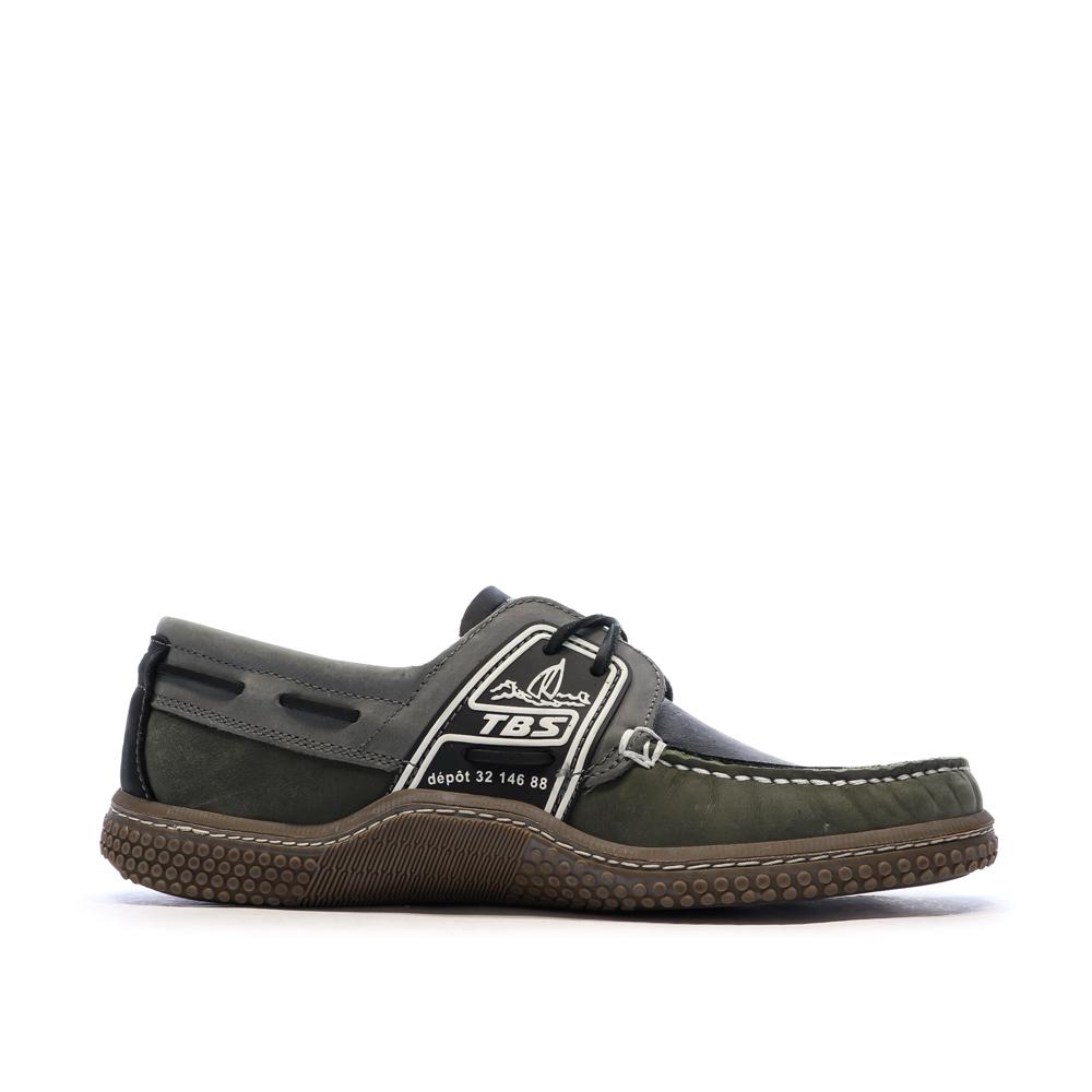 Chaussures Bateau Kaki/Noir Homme TBS GLOBEK vue 2