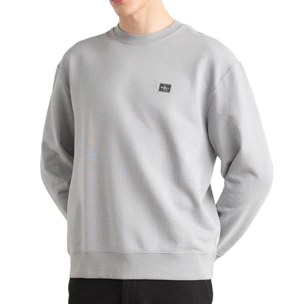 Sweat à Capuche Gris Homme Calvin Klein Jeans Badge 350 pas cher