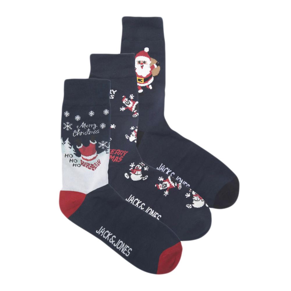 Lot x3 Chaussettes de Noël Marine Garçon Jack & Jones Xmas pas cher