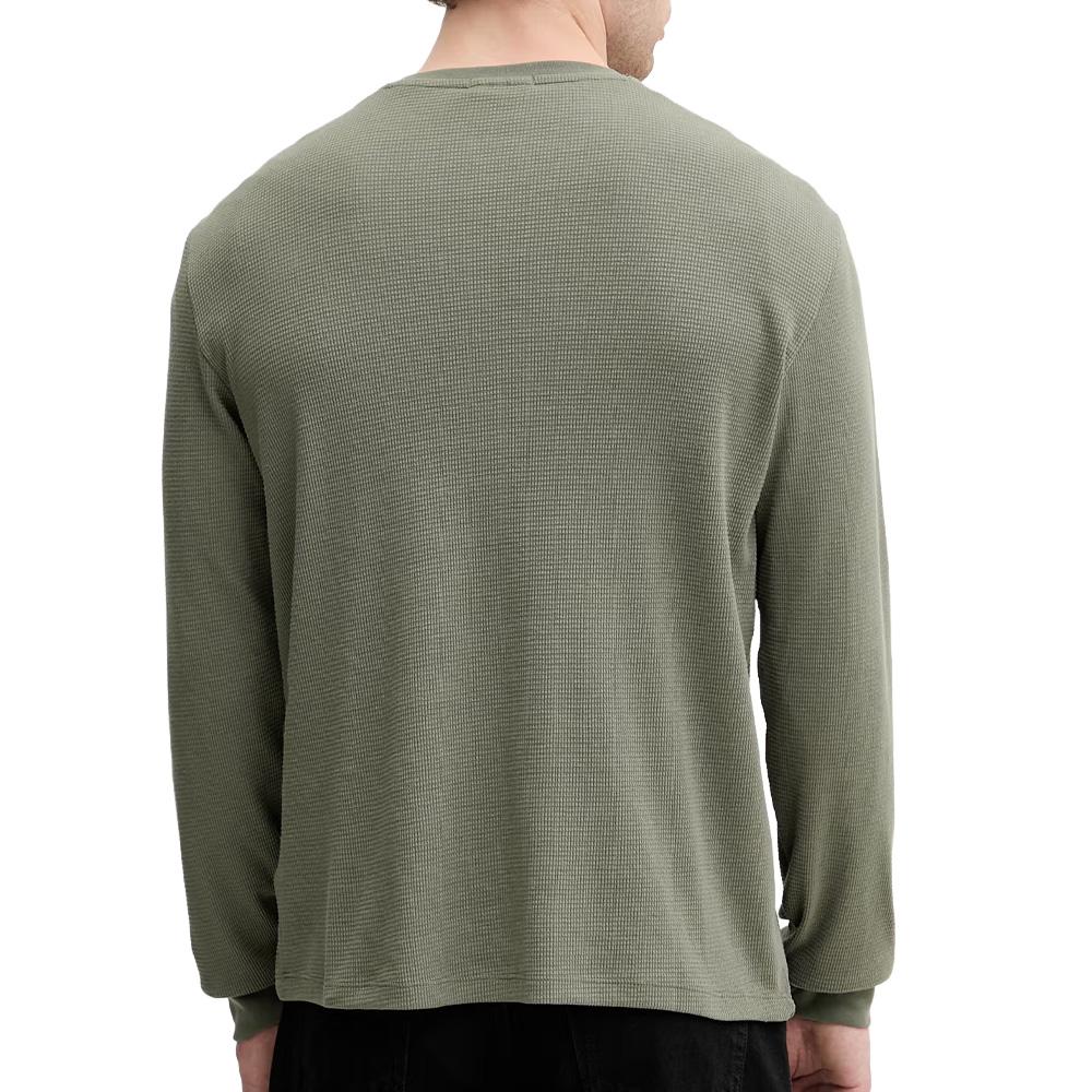 Sweat Vert Homme Calvin Klein Jeans Waffle Badges vue 2