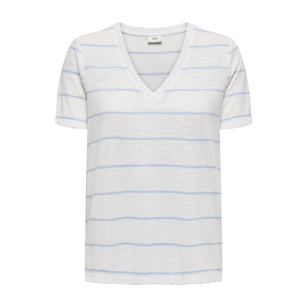 T-Shirt Blanc/Bleu Clair Femme JDY Eve vue 3