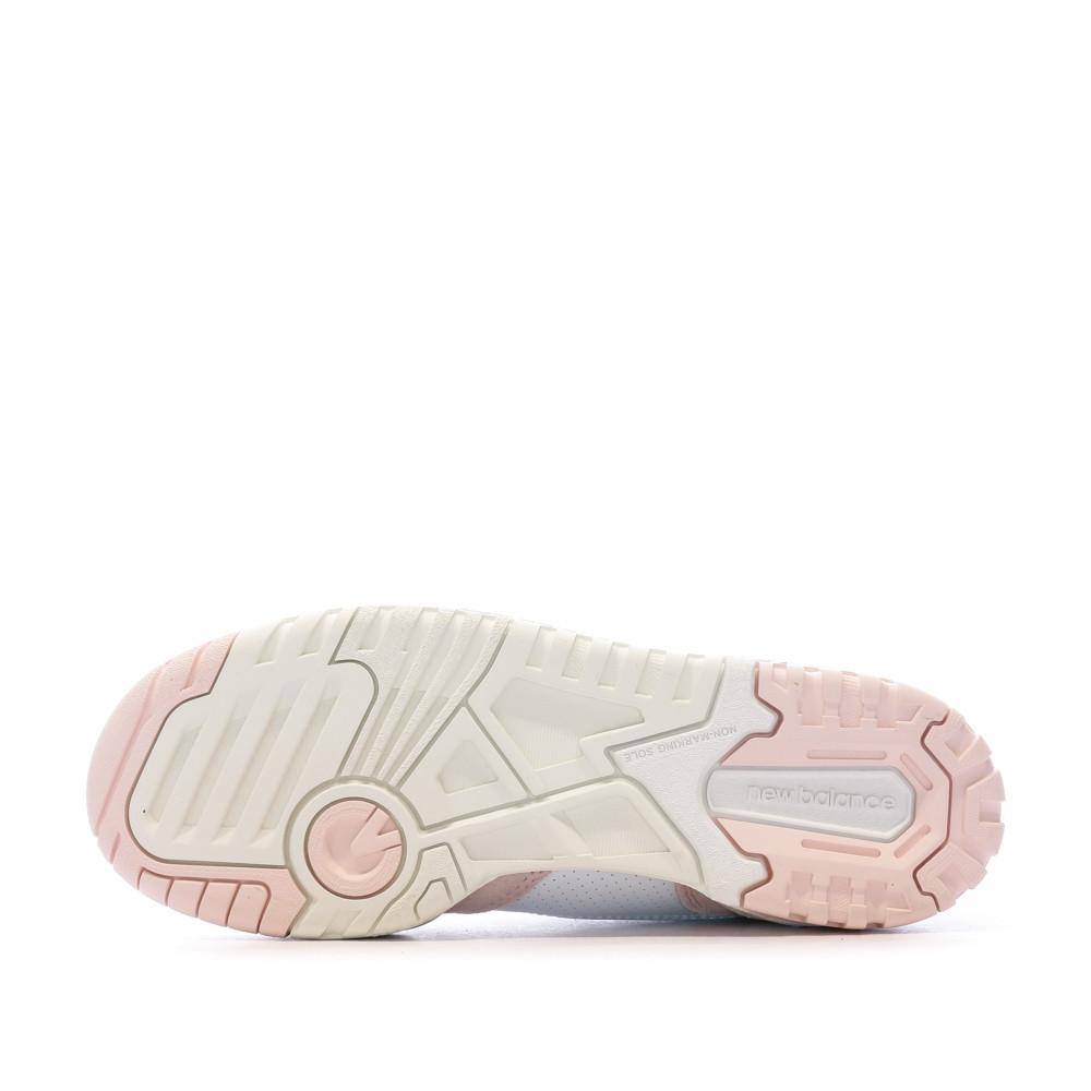 New Balance 550 Blanche/Rose Femme BBW550 vue 5