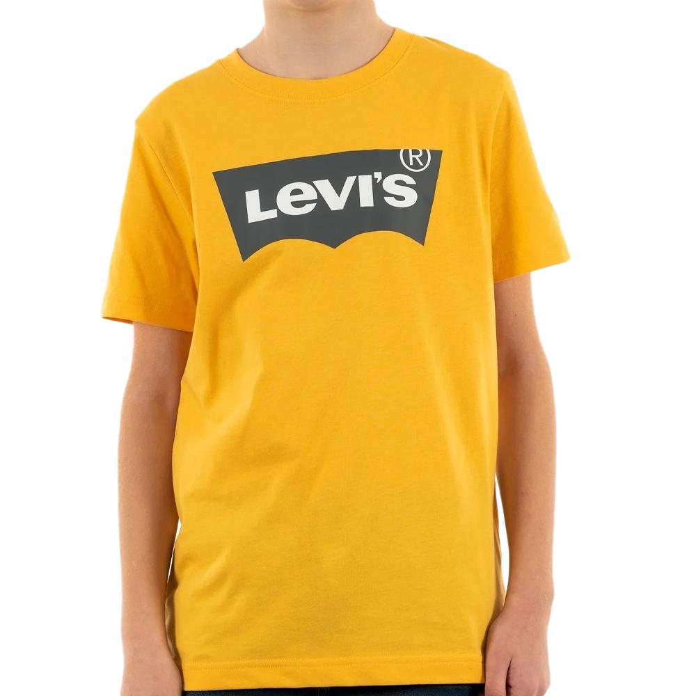 T-shirt Jaune/Noir Garçon Levi's 9E8157 pas cher