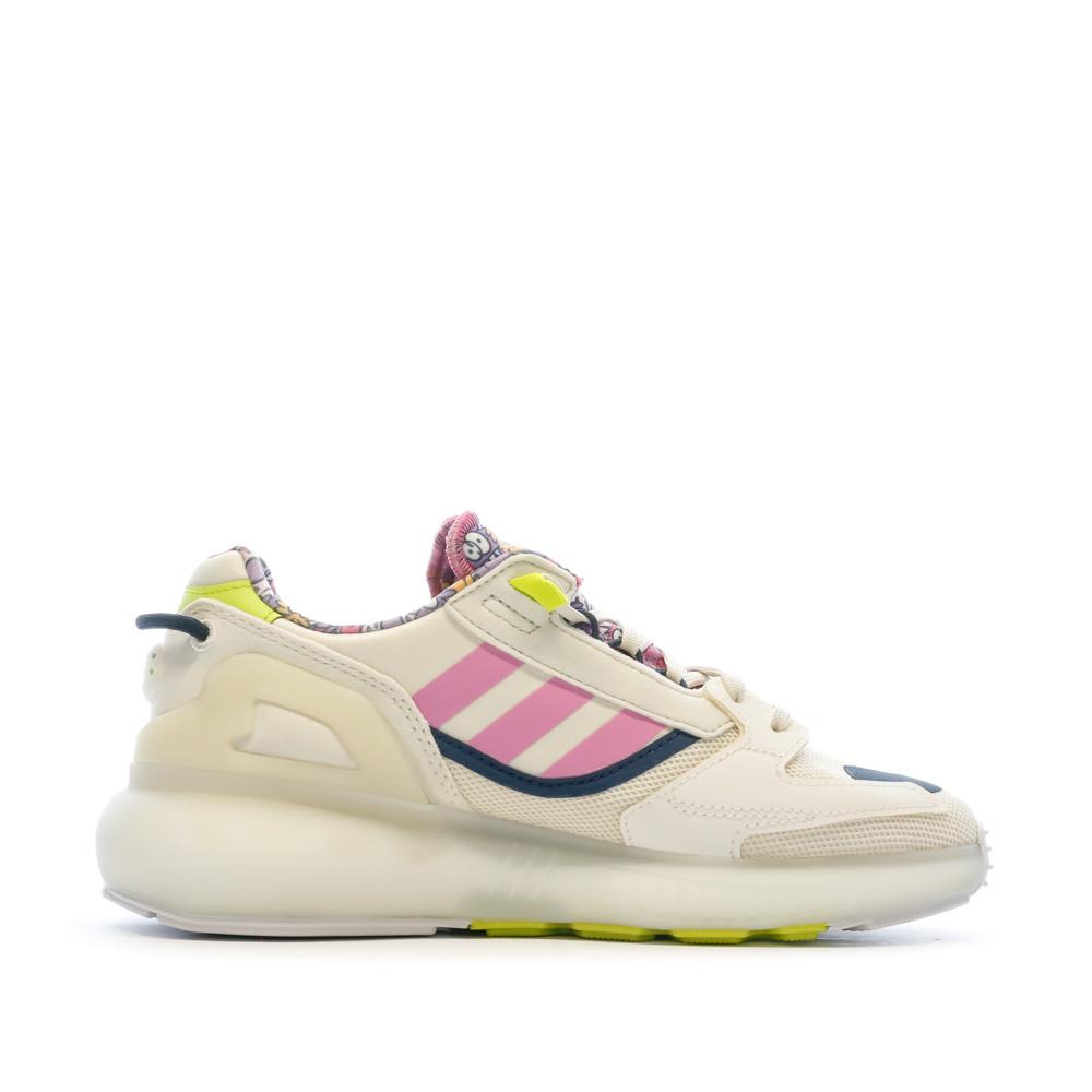 Baskets Écru Femme Adidas Zx 5k Boost vue 2