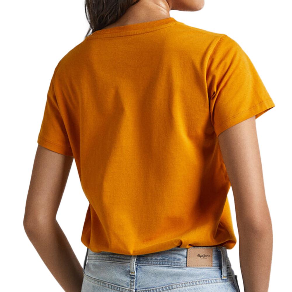 T-shirt Orange Femme Pepe jeans Wendys vue 2