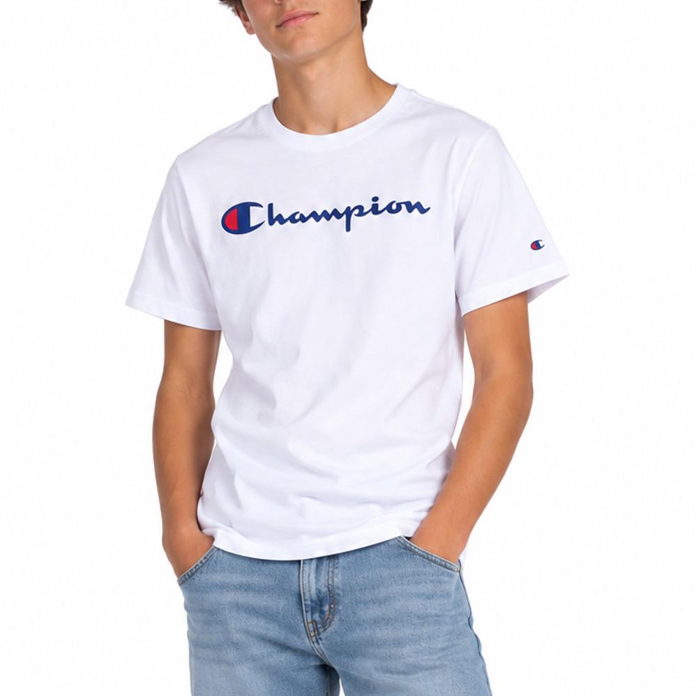 T-Shirt Blanc Garçon Champion Signature pas cher